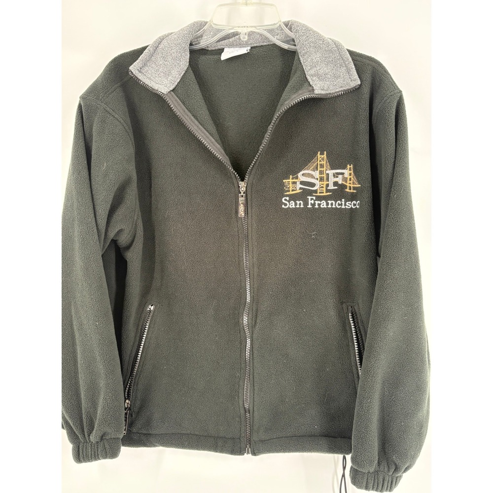 Lanza Women's San Francisco SF Zip Up Fleece Jacket‎ Size S Gray